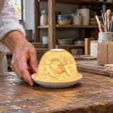 Zimný červenka | Svietnik z porcelánu