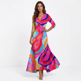 Chloe - Elegantná Maxi Farebná Šaty
