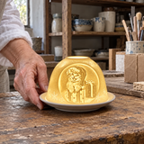 Dedo Mráz pri Dverách | Svietnik z Porcelánu