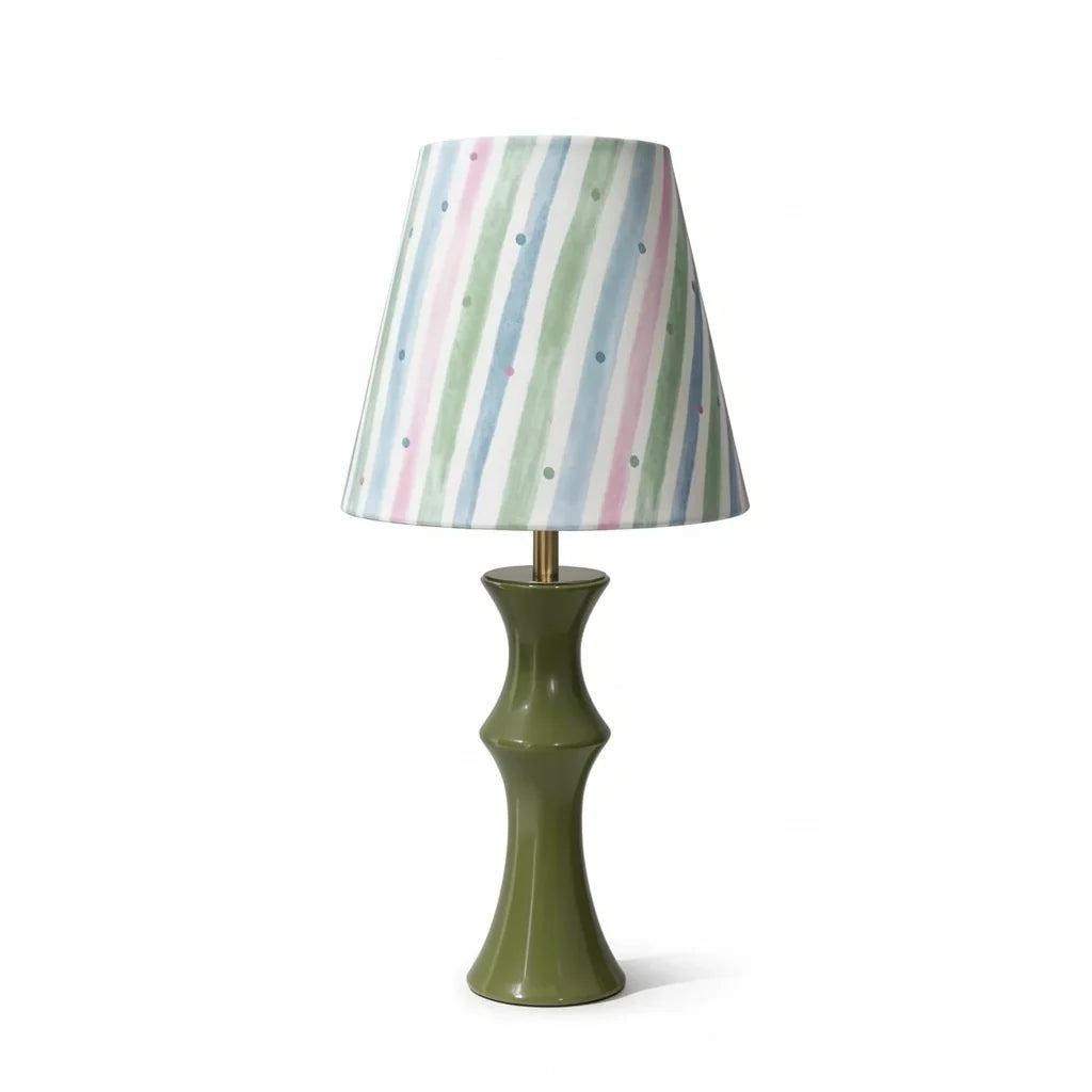 Stolná lampa z keramiky a dekoratívneho textilu