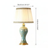 Elegantná stolná lampa z keramiky a textilu s kvetinovým motívom