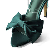 Slingback lodičky na vysokom podpätku s mašľou