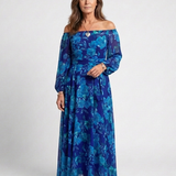 Aspen Off-Shoulder Virágos Maxi Ruha