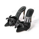 Slingback lodičky na vysokom podpätku s mašľou