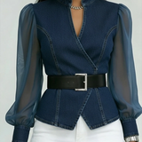 Zaya™ - Farmer Blúz Folyékony Chiffon Ujjakkal