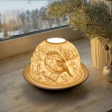 Zimný červenka | Svietnik z porcelánu