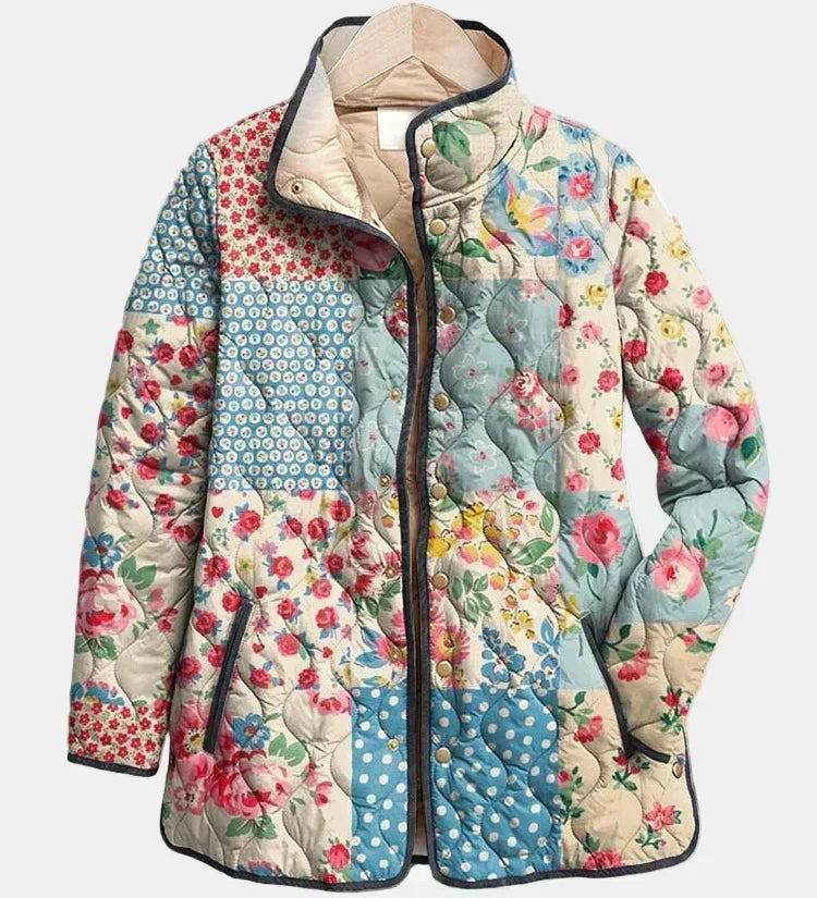 Puffer bunda s kvetinovým patchworkom Chloé