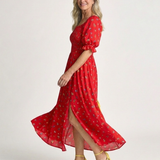 Delphine Puff Sleeve Midi Ruha