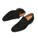 Suede Buckle Loafers
