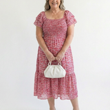 Midi Virágos Ruha Off-Shoulder Odette
