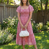 Midi Virágos Ruha Off-Shoulder Odette
