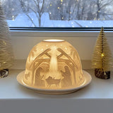 Vianočná noc | Svietnik z porcelánu
