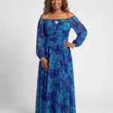 Aspen Off-Shoulder Virágos Maxi Ruha
