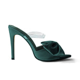 Slingback lodičky na vysokom podpätku s mašľou