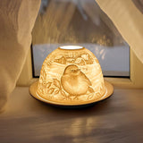 Zimný červenka | Svietnik z porcelánu