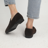 Suede Buckle Loafers