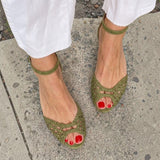 Isadora | Woven Golden Sandals – Arany Elegancia és Kényelem