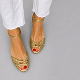 Isadora | Woven Golden Sandals – Arany Elegancia és Kényelem