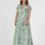 Ismeria Virágos Chiffon Maxi Ruha