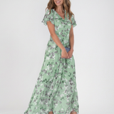 Ismeria Virágos Chiffon Maxi Ruha