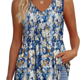 Mary™ | Ujjatlan V-nyakú Peplum Top Mintával