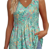 Mary™ | Ujjatlan V-nyakú Peplum Top Mintával
