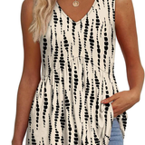 Mary™ | Ujjatlan V-nyakú Peplum Top Mintával