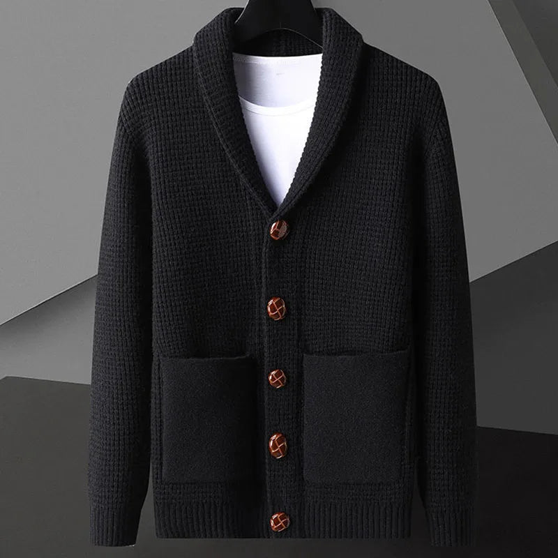 Vincenzo De Luca Waffle-Knit Kardigán